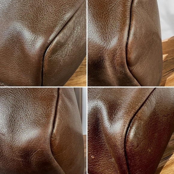 Coach Madison Brown Leather Tote Bag with Gold Chain Detail - Picture 11 of 12